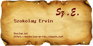 Szokolay Ervin névjegykártya