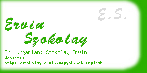 ervin szokolay business card